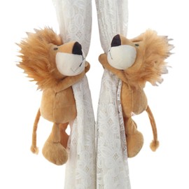 EXQUILEG Curtain Tiebacks, 2 Pieces Jungle Cartoon Animal Curtain Straps Curtain Buckle Hooks for Kids Nursery Room Window Decoration (Giraffe)