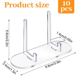 APLZGMG 10 Pack Acrylic Card Display Stand, Clear Acrylic Card Holder for Graded Sports Trading PSA Baseball Cards Display, Cards Stands for Badges and Medals (3.9 x 2.2 x 1.3 Inches)