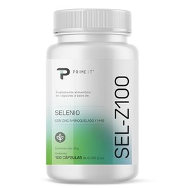Primetech selenio suplemento con zinc SEL-Z100, 100 cps con 100 mcg de selenio y 20 mg de zinc, potente proteccin antioxidante                        