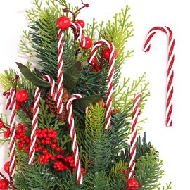 HERZWILD 32pcs Christmas Tree Decorations Candy Cane for Hanging Christmas Decoration Pendant Candy Cane Ornaments Xmas Tree Hanging (Red 12 cm (without Hole) TypeB)