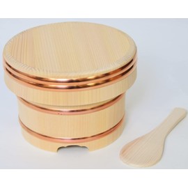 Kiso Craft Kiso Sawara Edo Style Ohitsu 1.5 Mixed Mini Ladle with Letter, Natural