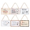 Set of 6 Wooden Wine Signs, 7 x 10 cm,