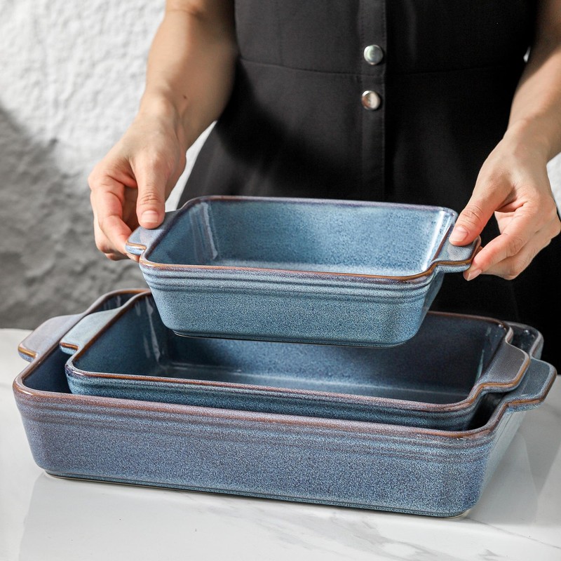 HVH 9x13 Baking Dish Set, Large Casserole Dishes for Oven,