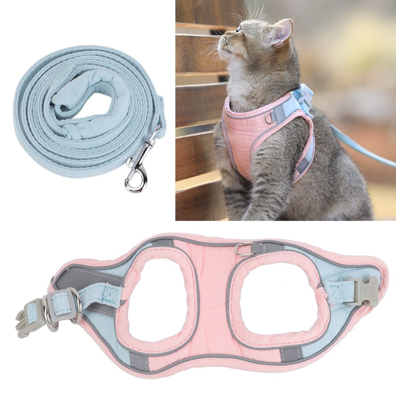 Cat Vest Harnesses and Leash Color Blocked Reflective Adjustable Escape
