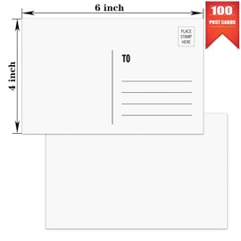 MOKTREGD Blank 4x6 Postcards for Mailing, Heavy Cardstock, White Cardstock Paper, Matte Finish, Ideal for Marketing, Invitations & DIY
