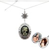 Yspace Lotus Charm Necklace Antique Decor Cameo Pendant 2 Chains