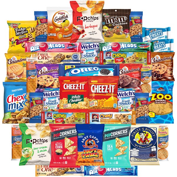 Chips, Cookies, Candy,Crackers Care Package Bulk Sampler by Variety Fun (Care Package 50 Count)