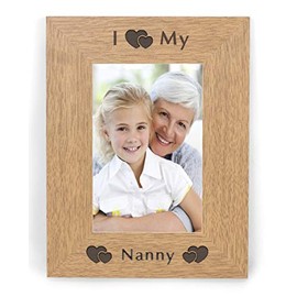 I HEART MY NANNY 6x4 6 x 4 Photo Picture Frame Love Birthday Gifts Novelty Keepsake Idea Brown