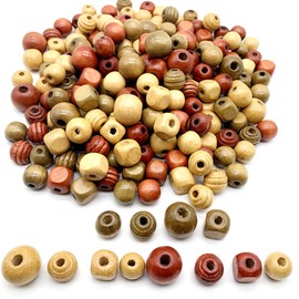 300Pcs Natural Wooden Beads Spacer Beads Colorful Wood Beads Handmade Polished Bead for Home Decor DIY Crafts Bracelet Necklace Ornament Supplies
