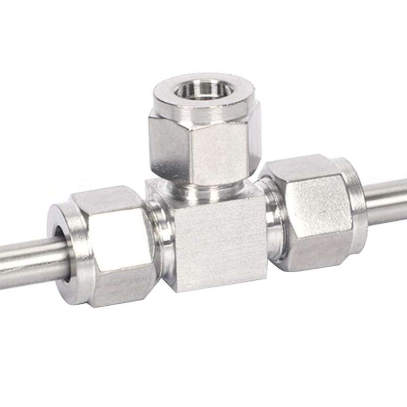 LOZOME 304 Stainless Steel 3 Way Compression Fitting, Tee, Adapter