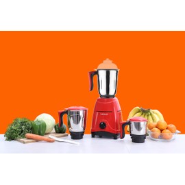 TABAKH Indian Mixer Grinder | 3 Stainless Steel Jars | 650 Watts | 110-Volts | Red