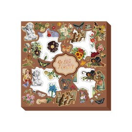 100 Sheet Set of Flowers Stickers - Hand Accounting Stickers, PET Waterproof Decorative Stickers for Kids and Cute Capybara Stickers (Retro Stickers)