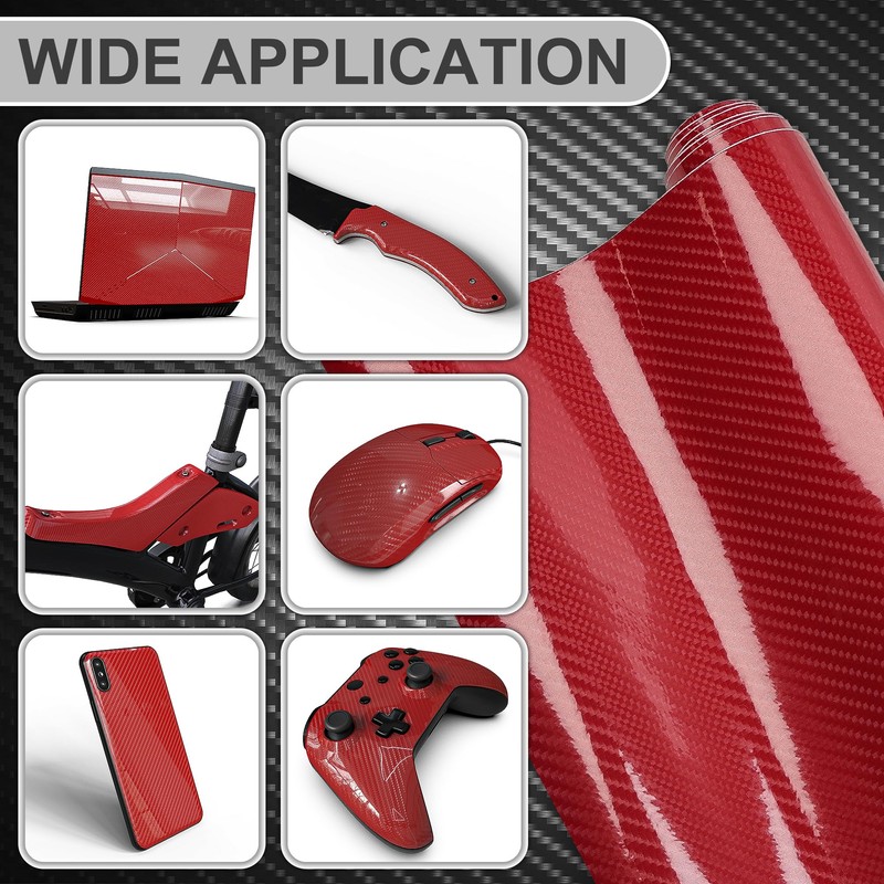 Lypumso 6D Carbon Fiber Vinyl Wrap Roll, Glossy Car Wrap