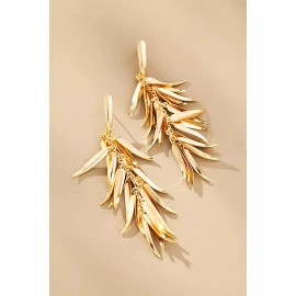 Anthropologie NWT Anthropologie Fringe Leaf Drop Earrings SRP $48