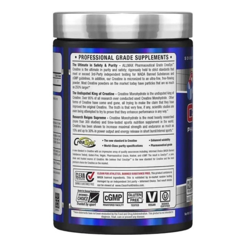 Creatina Monohidratada Allmax 400g 80 Servicios