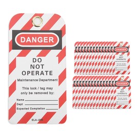 Lock out Tag, Rewritable Lockout Tagout Tags Reusable out Labels out of Service Tags Loto with Safety Tag Surface Metal Hanging Ring Lockout Sign for Industrial Equipment