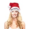 Naughty and Nice Plush Red Holiday Christmas Santa Hats (Naughty