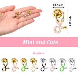Yaomiao Stethoscope Brooch Pins, Stethoscope Lapel Nurse Pin for Badge, Cute Clothing Bags Decoration for Girls Nurse Week Gifts Medical Students Graduation Presents, Assorted Colors
