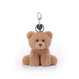 Apricot Lamb Leisure Bear Soft Cuddly Keychain, Plush Toys Stuffed Keychain for Kids Backpack, Purse, 4.5 Inches