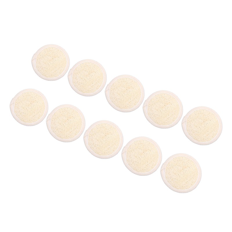 10pcs Loofah Facial Exfoliating Pads Round Shaped Reusable Gentle Scrubbing