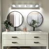 Ship in USA,31" Modern Chrome 5-Light LED Vanity Light,Square Acrylic