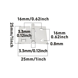 AUXBC 32PCS 1-Inch Stainless Steel Folding Butt Hinges, Mini Hinges Door Hinges for Cabinets, Jewelry Boxes, Furniture, Window Case Lid, Wooden Box Chest