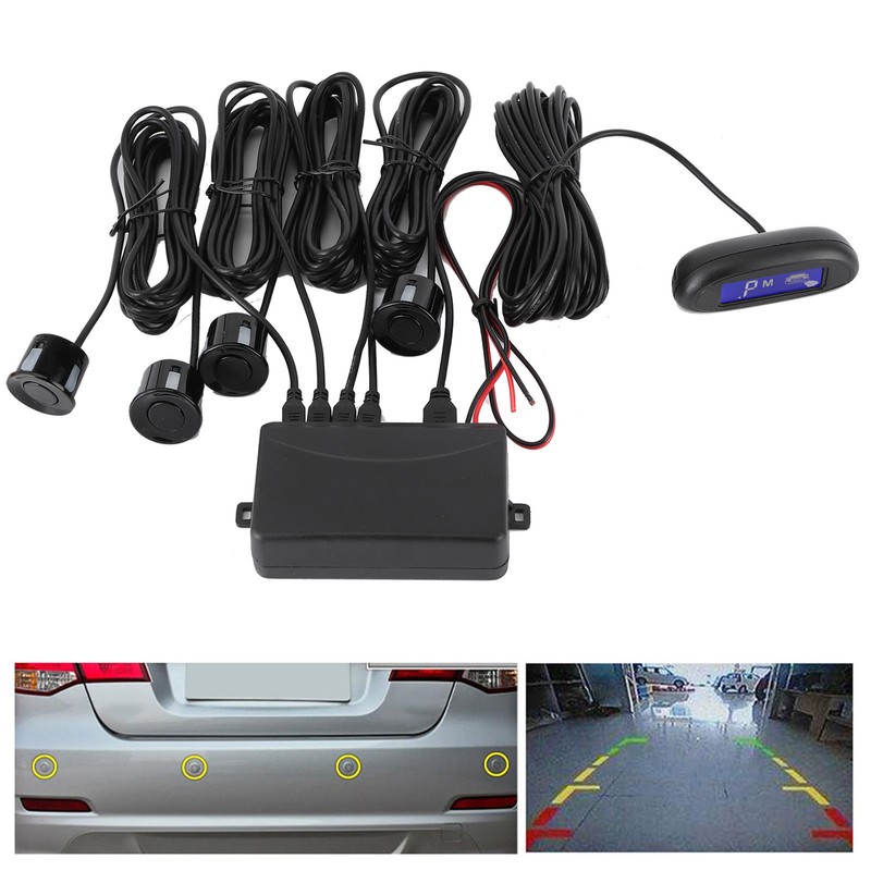 Auto LED Parking Sensor Backup Radar System Buzzing Alarm Weatherproof