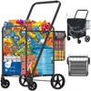 Heavy Duty Folding Shopping Cart for Groceries, Jumbo Grocery Carts