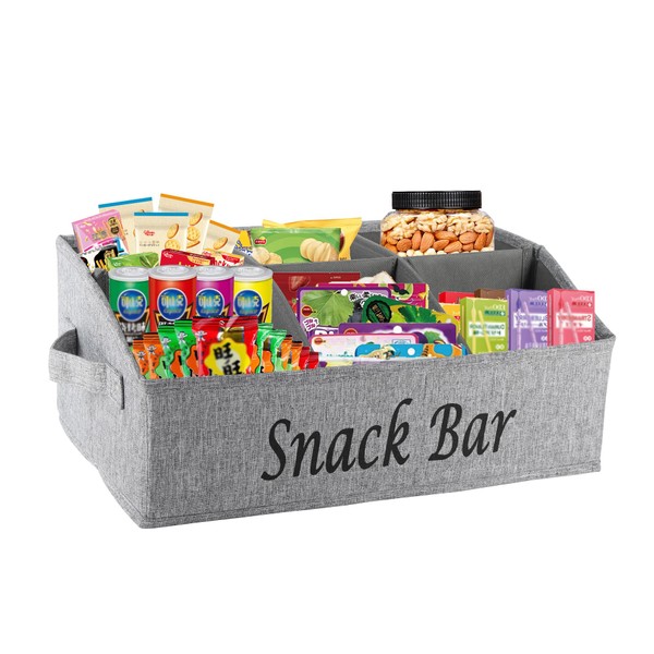 Xbopetda Xbopetda Countertop Snack Organizer, 6-Compartment Fabric Snack Basket with