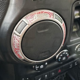 Decal Concepts Topography Outer Interior AC Vent Accent Decal Kit - (Fits Jeep Wrangler 2011-2017)(Clear/Red)