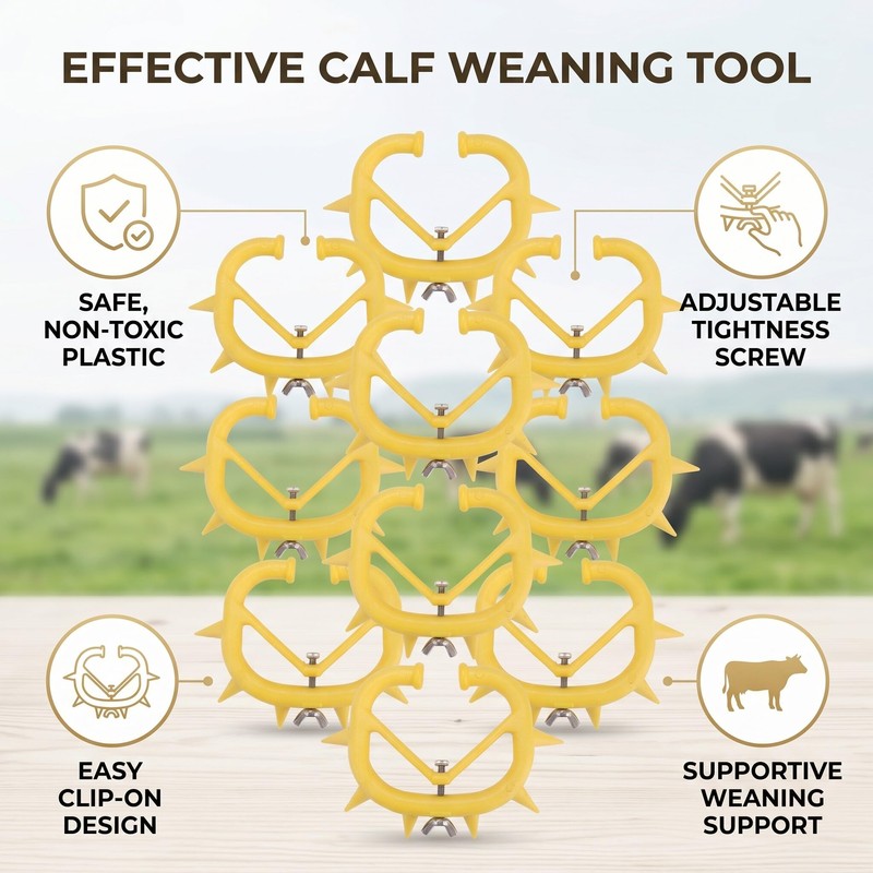 HEEPDD Pack of 10 Calf Weaning Nose Rings, Plastic Weaning