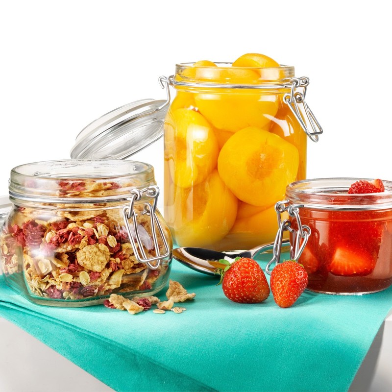 Bormioli Rocco Fido Storage Jar-Wire Bail-1 L-1 Pack, 1 liter,