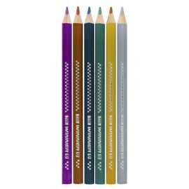 Eberhard Faber 518305 Tri Winner, 6 Coloured Pencils in Metallic Colours, Shatterproof