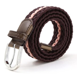 AnJuHoPa Stretch Belt Braided Elastic Durable Belt Nickel-Free Buckle Fabric Belt Made of Eco-Tested Material Unisex Belt, Purple, Pink, Länge 80cm