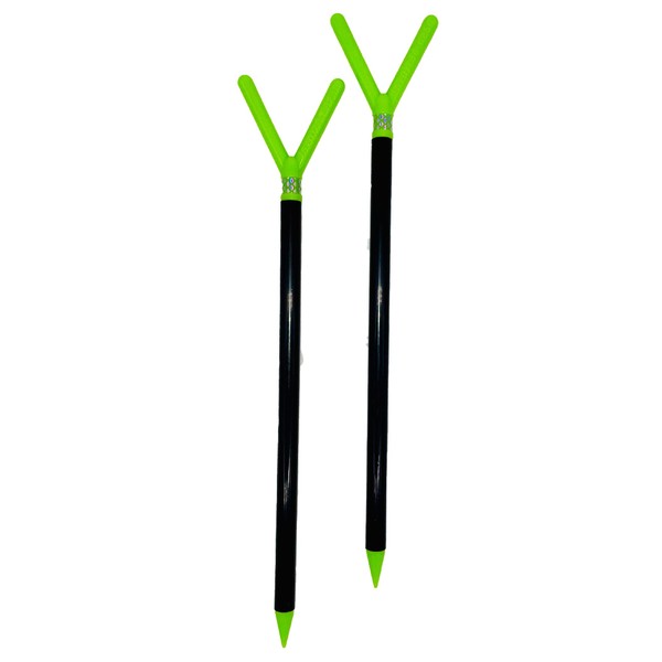 Fishin Stix 30" Extendable V-Shaped Rod Holder 2 Pack, Green