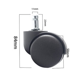 C100AE 5Pcs Universal Office Chair Castor Wheels Replacement, Castor Wheels Rollerblade Wheels for Office Chair, Gaming Computer Chair Wheels, Supports up to 500lbs,Keep Floors Quiet,50mm x 11mm