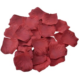 KnR Harmony Silk Rose Petals Dark Red 1200 pcs Artificial Rose Flower Petals for Romantic Night Valentine ' s Day Decoration Wedding Party Event