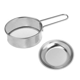 Koonafy Flour Sieve Stainless Steel Sieve Fine Mesh Sieve Fine Kitchen Sieve Mini Round Flour Sieve 304 Stainless Steel Fine 40 Mesh Small Professional Flour Sieve for Bakeries and Pastry Shops at