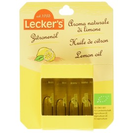 Lecker's Organic Lemon Oil (Natural Lemon Flavour) 4 x 2 ml