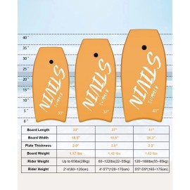 STIVIN Bodyboards 41in Lightweight Body Boards with Coiled Leash