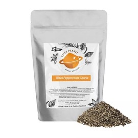 Black Pepper Freshly Coarse | Crushed | Cracked Black Peppercorns (Popular Mesh) Premium Quality by Spice Planet® (90 Grams)
