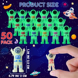 Sonwyoung 50 Pcs Mini Astronaut Figurines, Miniature Astronaut Toys for Kids Rubber Tiny Spaceman for End of School Year Gifts Kids Birthday Space Party Favors Piñata Goodie Bag Stuffers