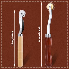 2PCS Tracing Wheel,Professional Stitch Marking Spacer,Wood and Stainless Steel Pounce Wheel,Pounce Wheel for Sewing Patterns with Wooden Handle forTracing Paper and Leather Crafts