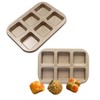 XZJMY 2 Pcs Brownie Pan with Dividers,6-Cavity Baking Bread Pan,Mini