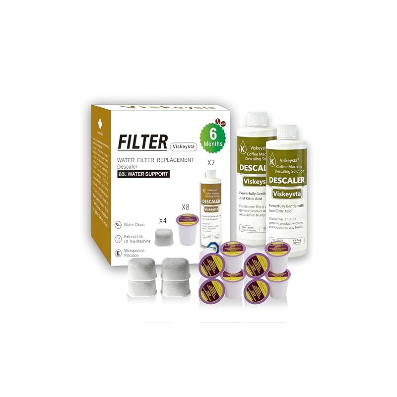 6-Month Keurig Maintenance Kit: Descalers, Filters & Cleaning Pods