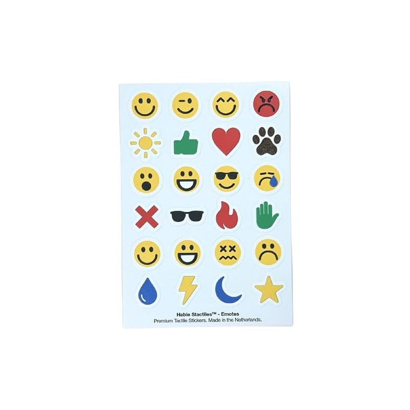 Tactile Emoji Stickers - 24 Emotional Relief Stickers for Blind