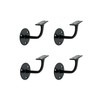 Infinity Decor Pack of 4 Traditional Handrail Brackets Matt Black