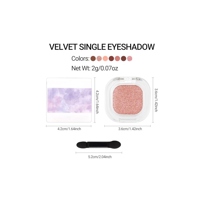 Erinde Monocromo Sombras Para Ojos Matte, Resistente al Agua, E03