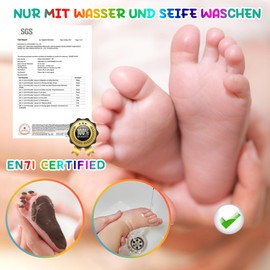 TOGOU2S Footprint Baby Paint with Squarepants Hand Print Baby Finger Paints Children's Paw Print Set Dog Baby Safe Colour Stamp Non-Toxic Acid-free Easy Washable Room Decoration 75 ml Brown