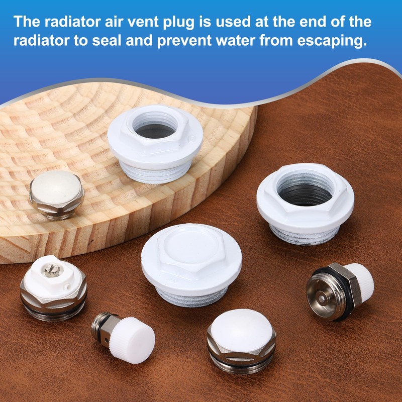 PATIKIL 3/8" BSP Male Thread Manual Radiator Air Vent Plugs,